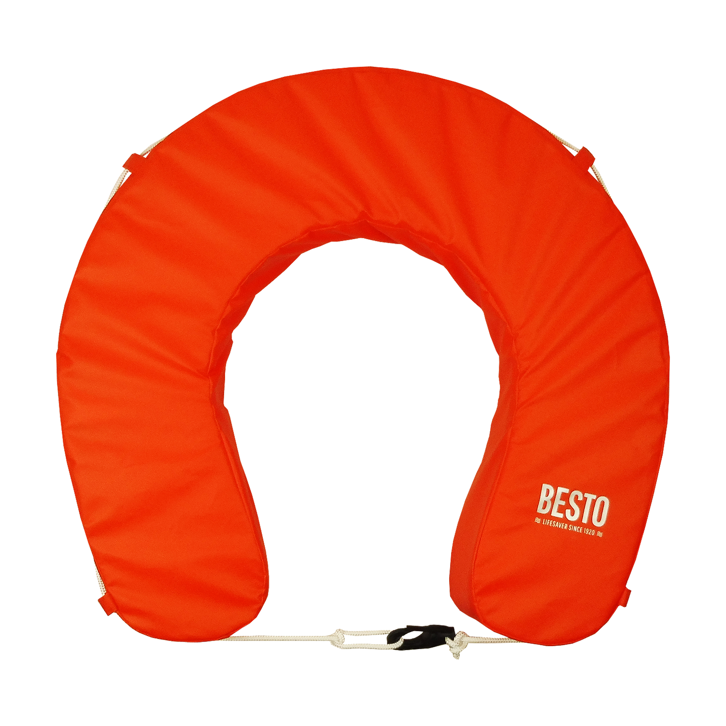 Horseshoe Lifebuoy Set Orange with Light and Holder