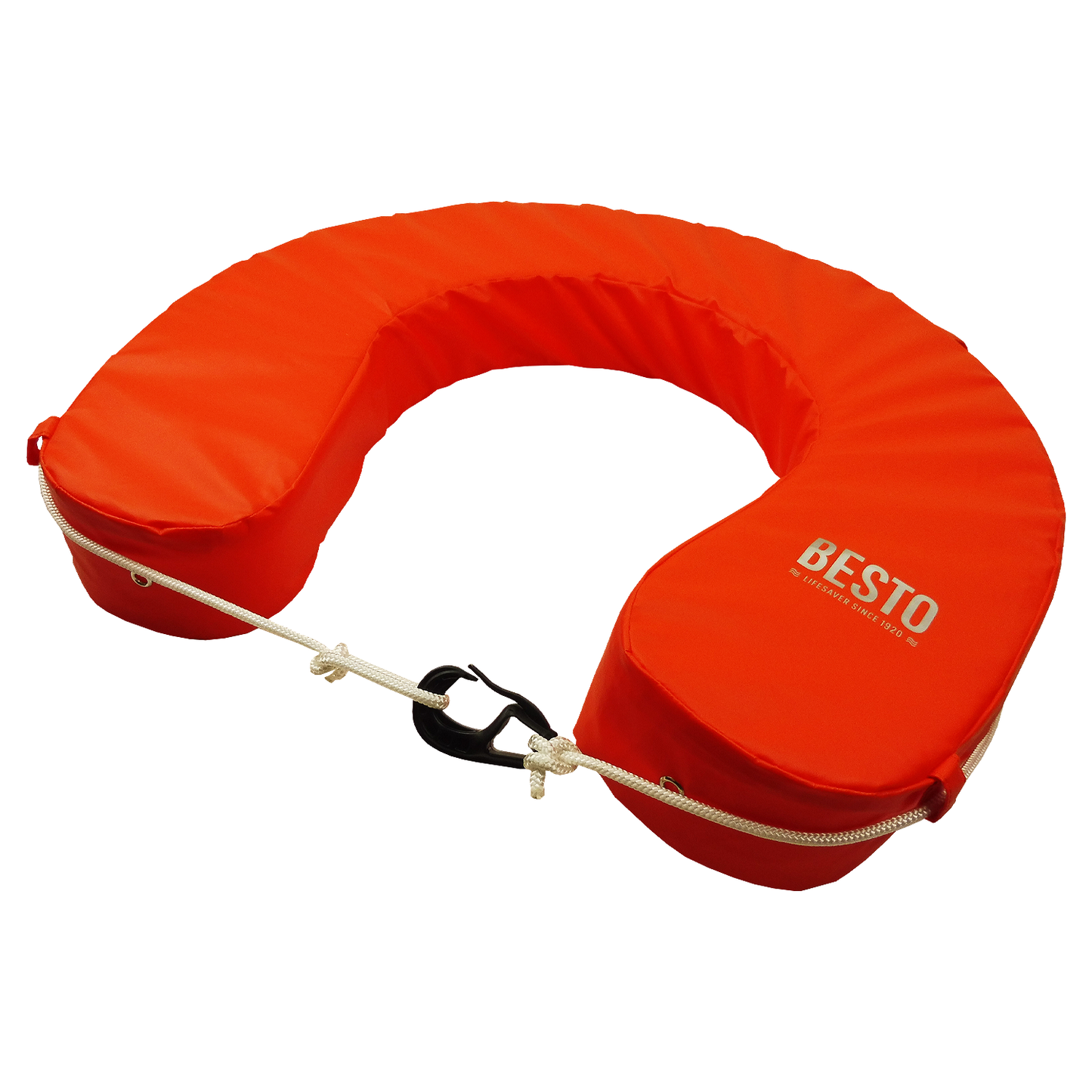 Horseshoe Lifebuoy Set Orange with Light and Holder